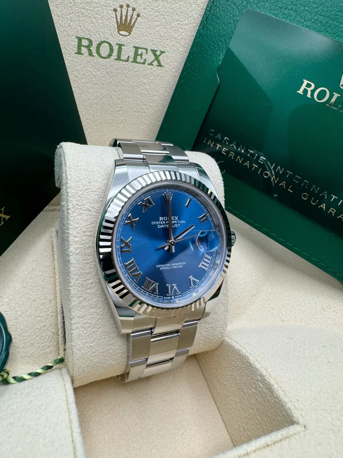 Rolex Datejust 41mm 126334 Blue Roman Oyster Stainless Steel Men's Watch - Image 12