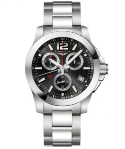 Longines Men's L37004566 Conquest Chronograph Stainless Steel Watch