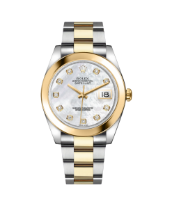 Alternative view of Rolex Datejust 41mm 126303 White MOP Diamond Jubilee Steel and Yellow Gold