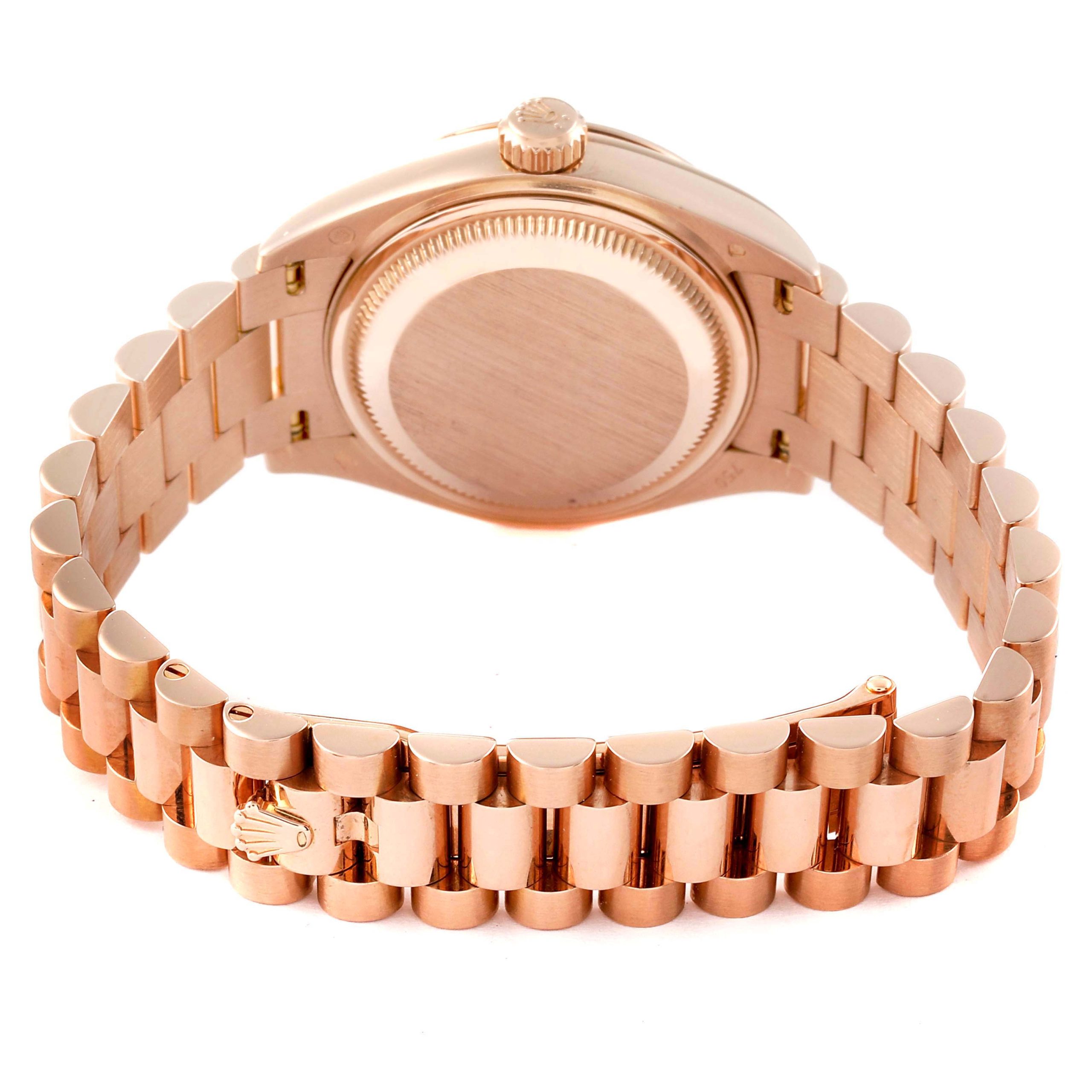 Rolex Lady-Datejust 28mm 279175 Chocolate Diamond-Set Dial President Everose Gold - Image 7