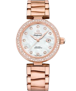 Omega De Ville Ladymatic 34mm White Dial with Diamonds Sedna™ 18k Rose Gold Bracelet 425.65.34.20.55.010