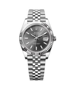 Rolex Datejust 41mm 126334 Dark Rhodium Index Jubilee Stainless Steel