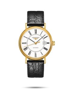 Longines Men's L4.922.2.11.2 Presence Black Leather Watch