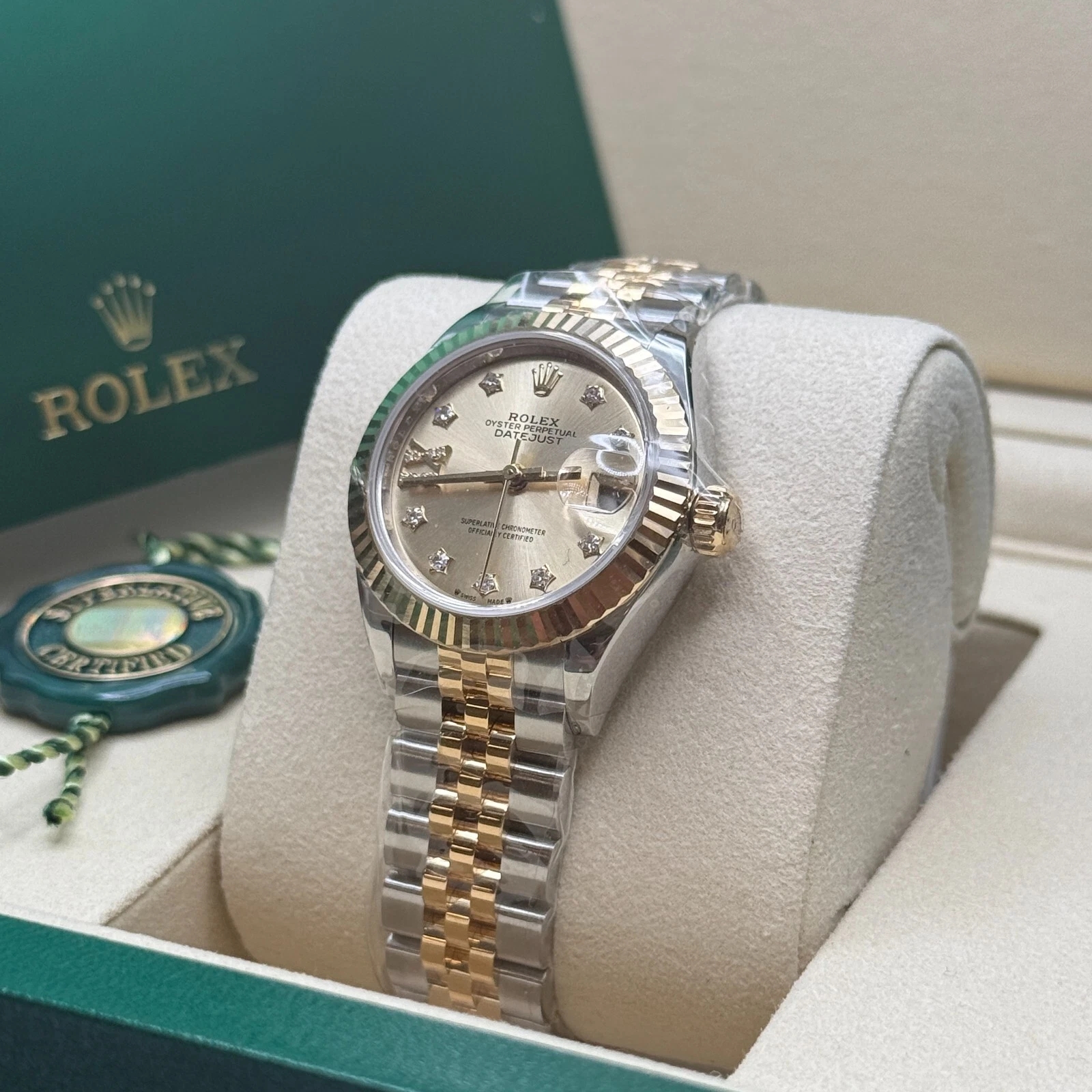 Rolex Lady-Datejust 28mm 279173 Champagne Diamond Dial Oyster Bracelet - Image 7