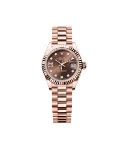 Rolex Lady-Datejust 28mm 279175 Chocolate Diamond-Set Dial President Everose Gold
