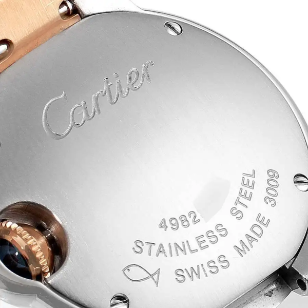 Cartier BALLON BLEU Pink Mother of Pearl Dial 28mm