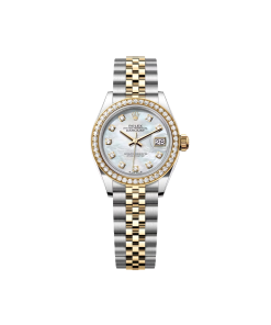 Alternative view of Rolex Lady-Datejust 28mm 279383RBR Mother-of-Pearl Dial Yellow Rolesor Oyster Bracelet