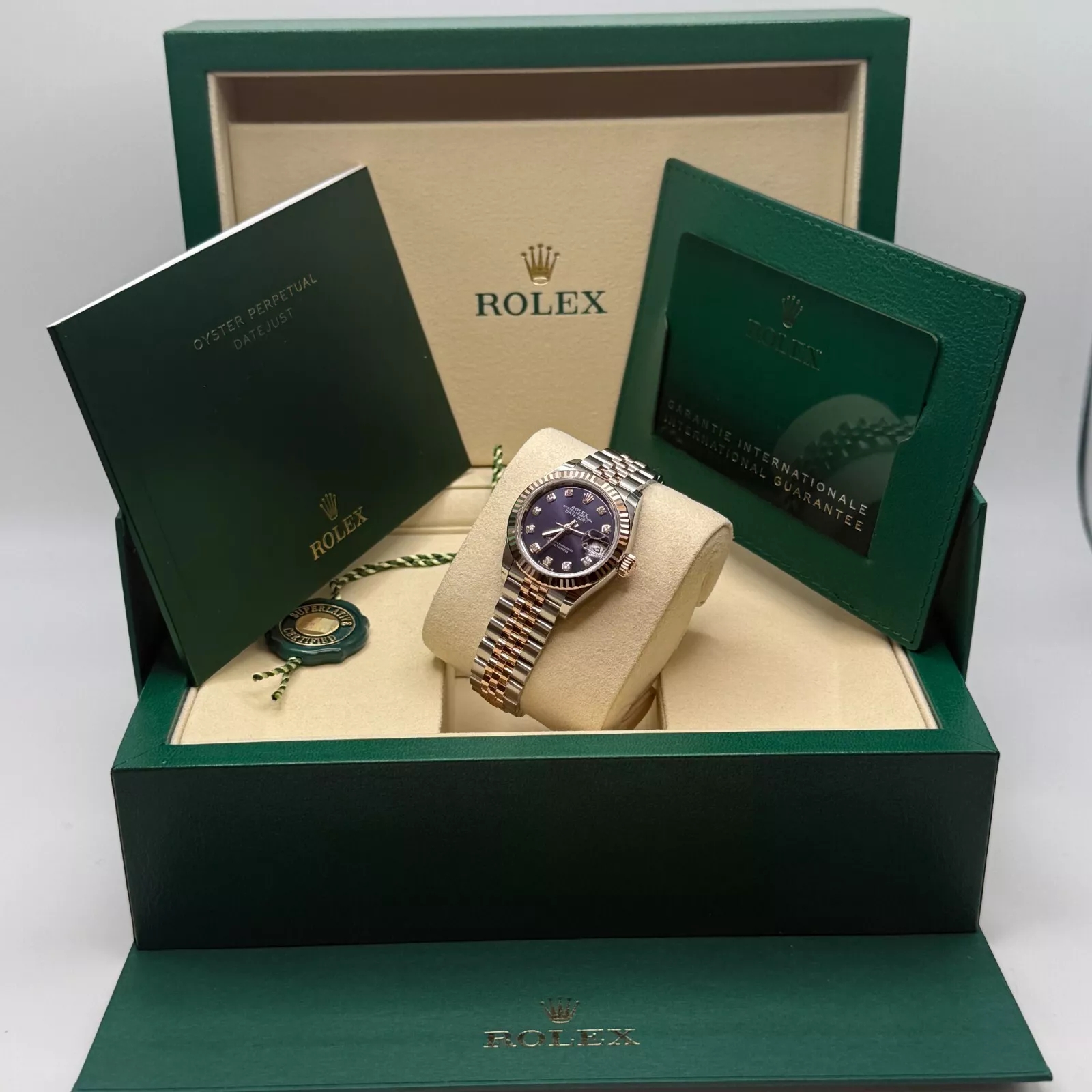 Rolex Lady-Datejust 28mm 279171 Aubergine Diamond Oyster Stainless Steel and Rose Gold - Image 10