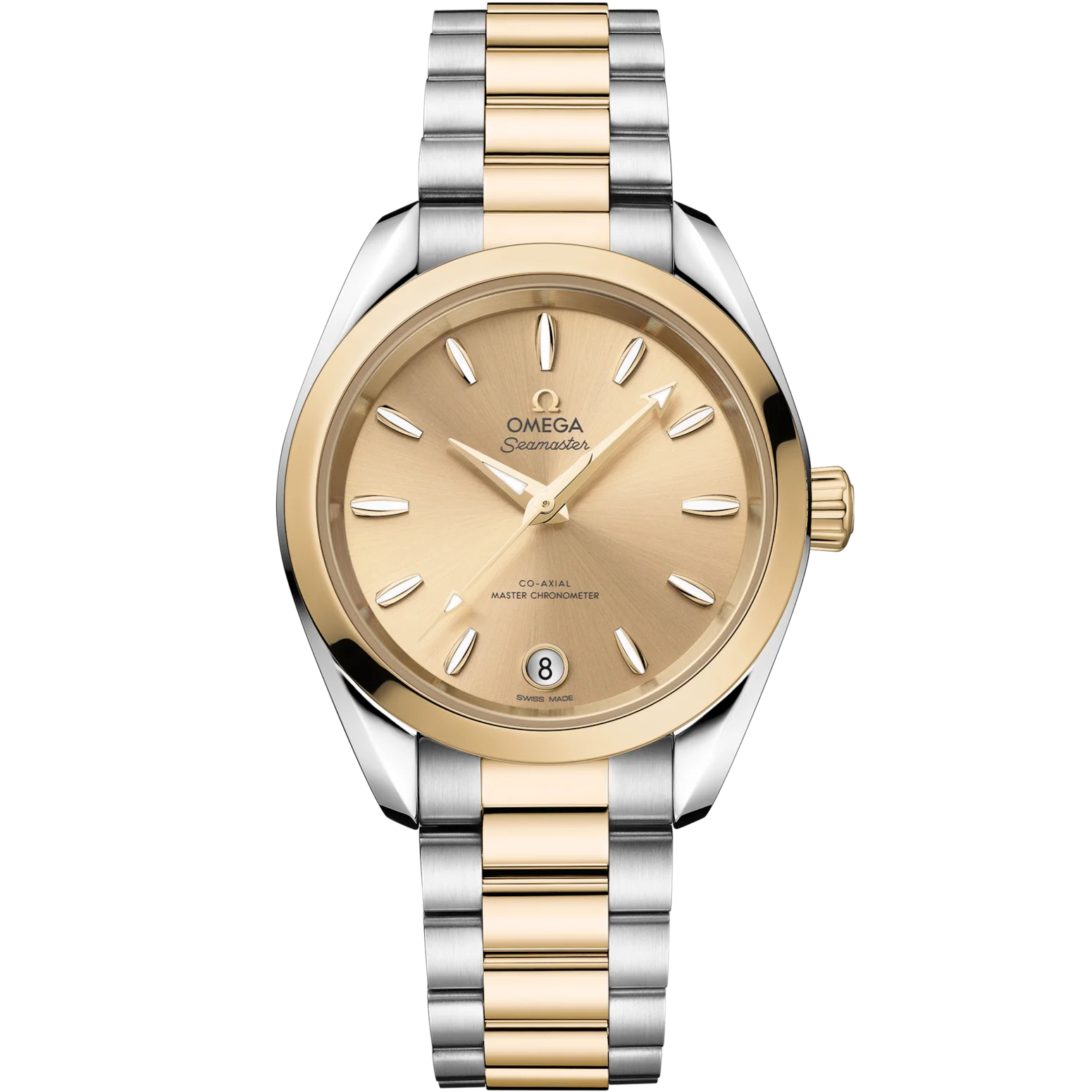 Omega Seamaster Aqua Terra Shades 34 mm Yellow Dial Stainless Steel and Moonshine™ 18k Yellow Gold Bracelet 220.20.34.20.08.001