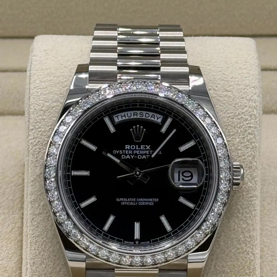 Rolex Day-Date 40mm 228349RBR-0002 Bright Black Dial President Bracelet - Image 2