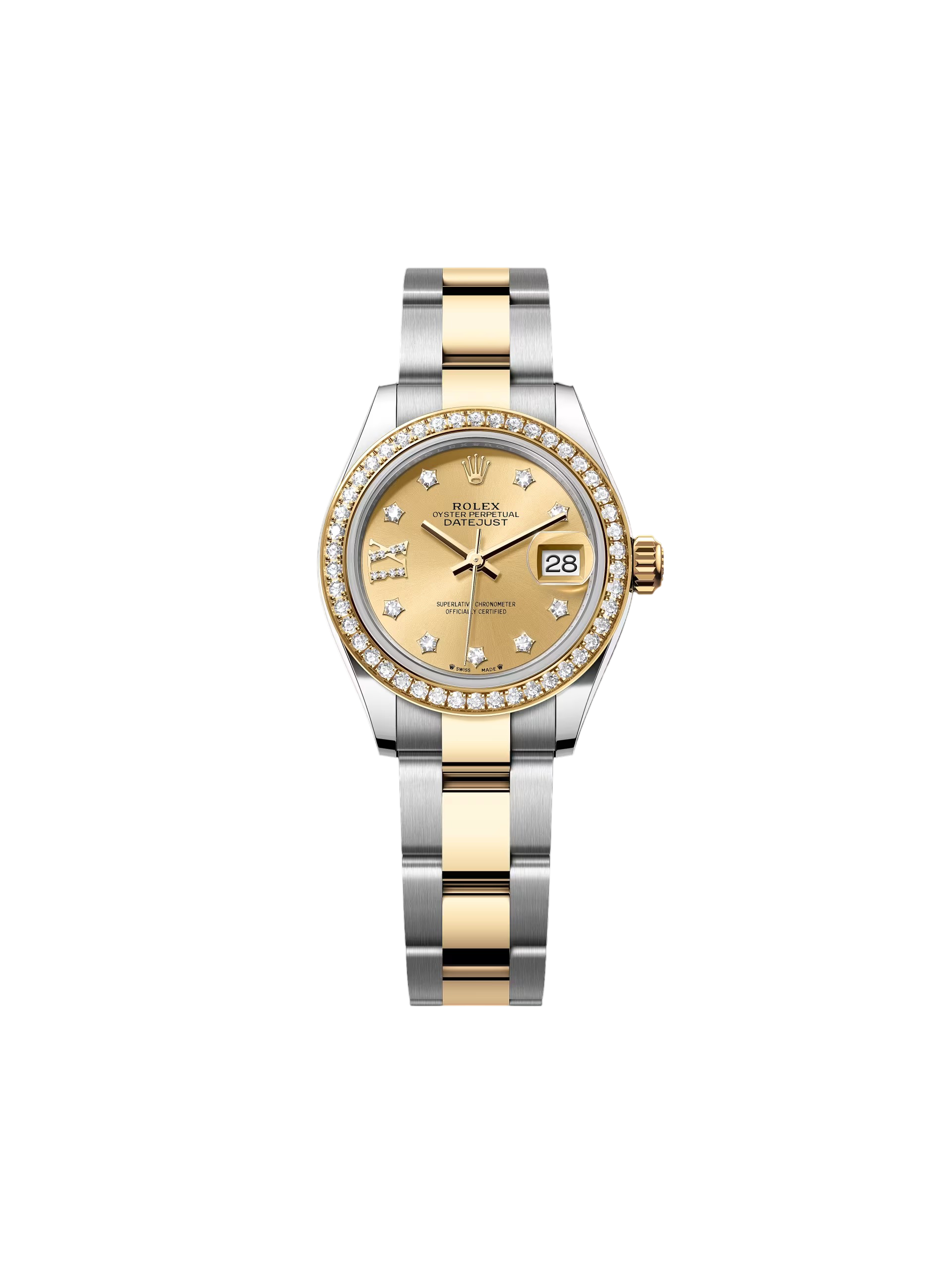 Rolex Lady-Datejust 28mm 279383RBR Champagne Diamond Dial Yellow Rolesor Oyster Bracelet - Image 2