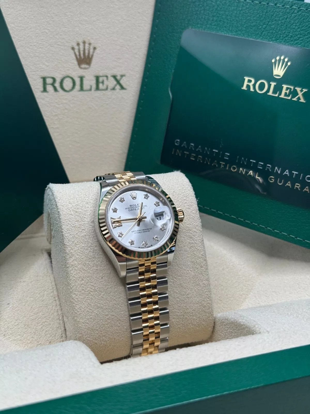 Rolex Lady-Datejust 28mm 279173 Silver Diamond Dial Oyster Bracelet - Image 10