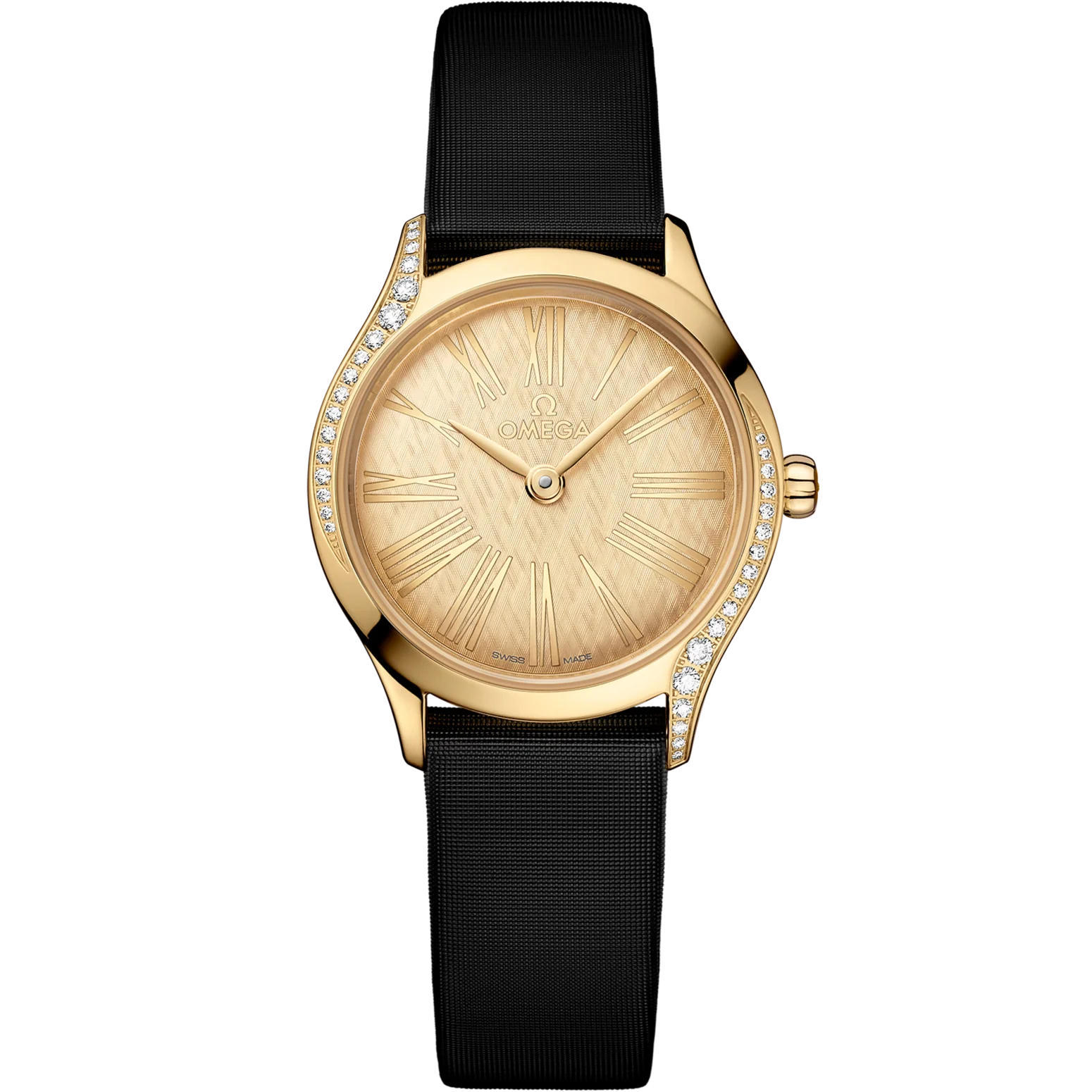 Omega De Ville Mini Trésor 26mm Yellow Dial with Diamonds Moonshine™ 18k Rose Gold Strap 428.57.26.60.99.001