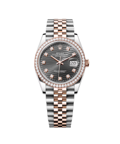 Alternative view of Rolex  Datejust 36mm 126281 Slate Fluted Motif Diamond Dial Diamond Bezel and Oyster Bracelet