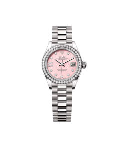 Rolex Lady-Datejust 28mm 279139RBR Pink Opal Diamond Dial and Diamond Bezel White Gold Bracelet