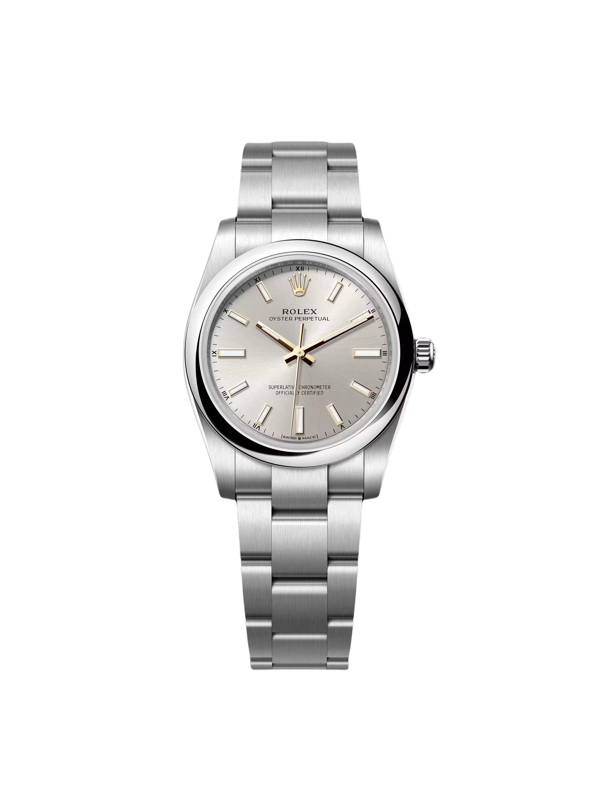 Rolex Oyster Perpetual 34mm 124200-0001 Silver Dial Oyster Stainless Steel Bracelet