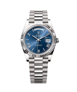 Rolex Day-Date "President" 40mm White Gold Blue Roman Dial - 228239