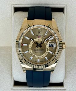 Alternative view of Rolex  Sky-Dweller 42mm 336238-0001 Yellow Gold Champagne Dial Oysterflex