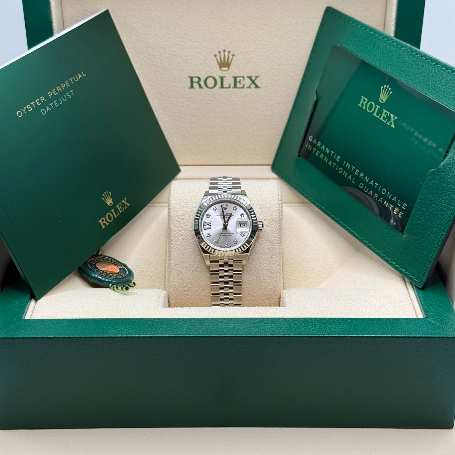 Rolex Lady-Datejust 28mm 279174 Silver Diamond Dial Oyster Bracelet - Image 11