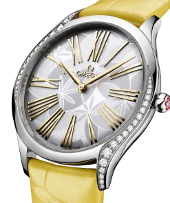 Alternative view of Omega De Ville Trésor quartz silver dial yellow leather strap 36mm 428.18.36.60.02.002
