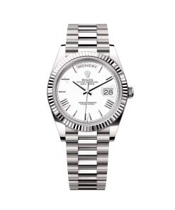 Rolex Day-Date "President" 40mm White Gold White Roman Dial - 228239