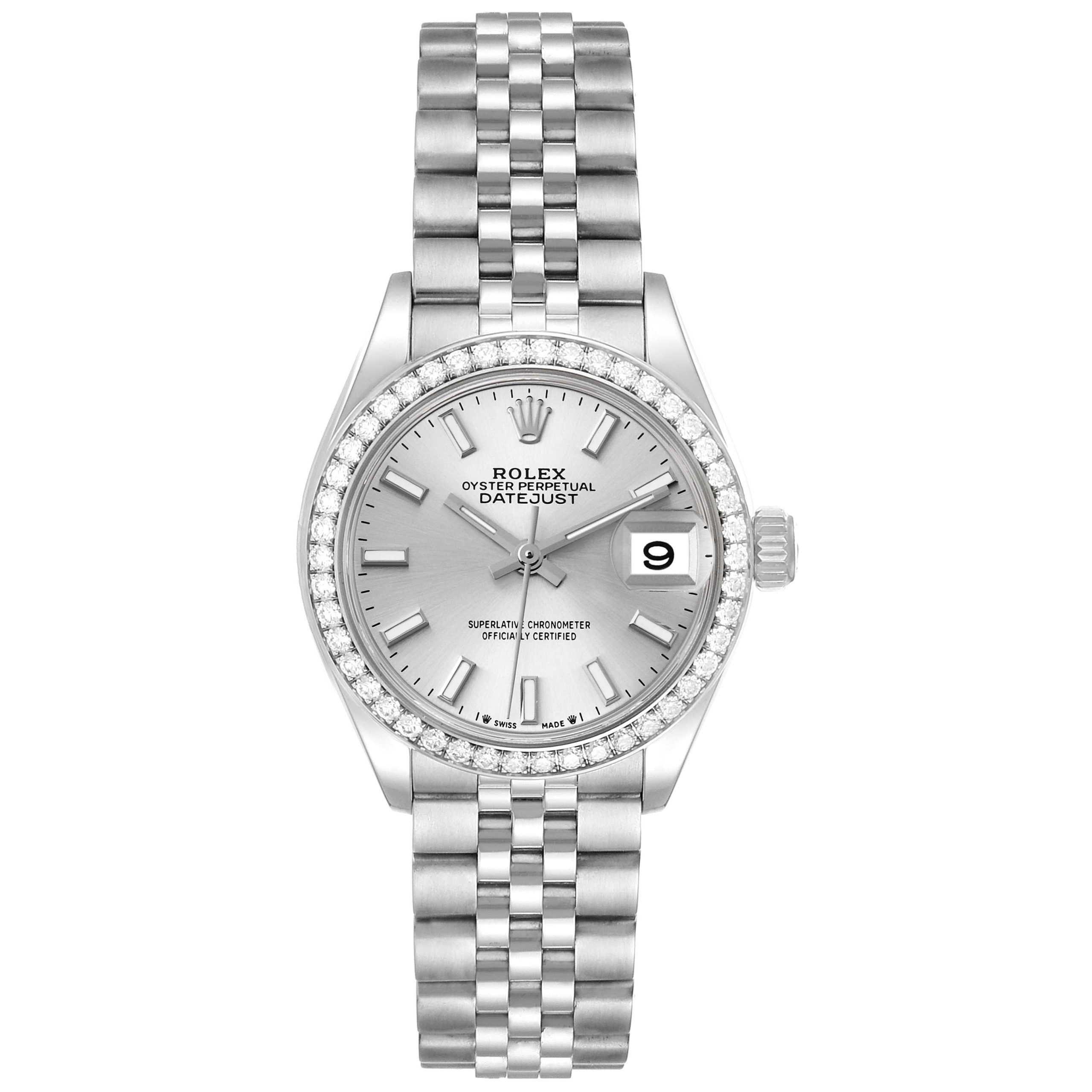 Rolex Lady-Datejust 28mm 279384RBR Silver Dial Oyster Bracelet - Image 3