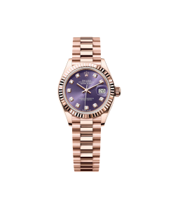Rolex Lady-Datejust 28mm 279175 Aubergine Diamond-Set Dial President Everose Gold