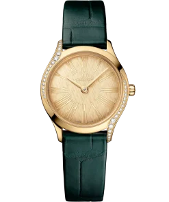 Omega De Ville Mini Trésor 26mm Yellow Dial with Diamonds Moonshine™ 18k Gold Leather Strap 428.58.26.60.99.001