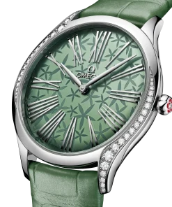 Alternative view of Omega De Ville Trésor quartz green dial green leather strap 36mm 428.18.36.60.10.002
