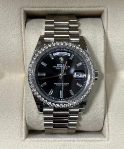 Alternative view of Rolex  Day-Date 40mm 228349RBR-0003 Bright Black Dial President Bracelet