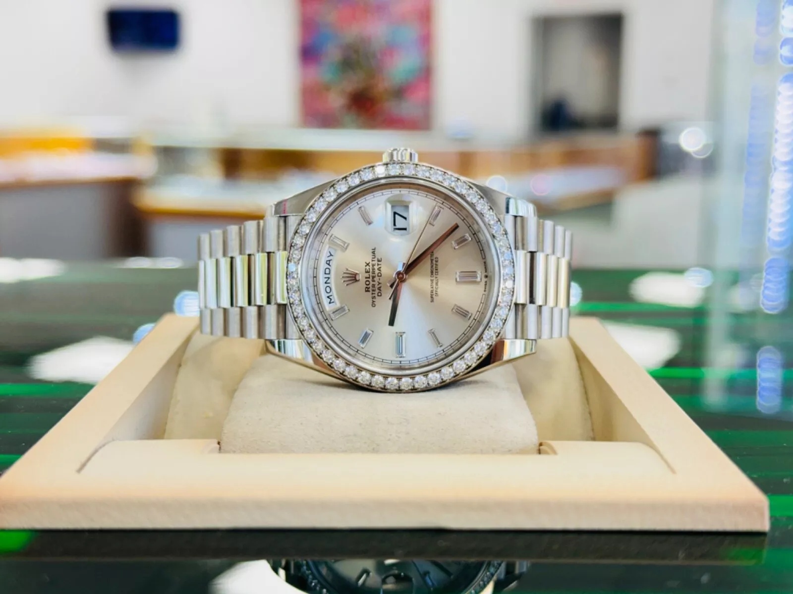 Rolex Day-Date 40mm 228349RBR-0001 Silver Dial President Bracelet - Image 9