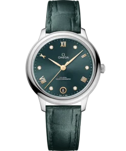 Omega De Ville Prestige 34mm Green Dial with Diamonds Stainless Steel Strap 434.13.34.20.60.001