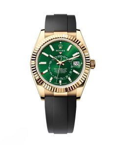 Rolex  Sky-Dweller 42mm 336238-0004 Yellow Gold Bright Green Dial Oysterflex