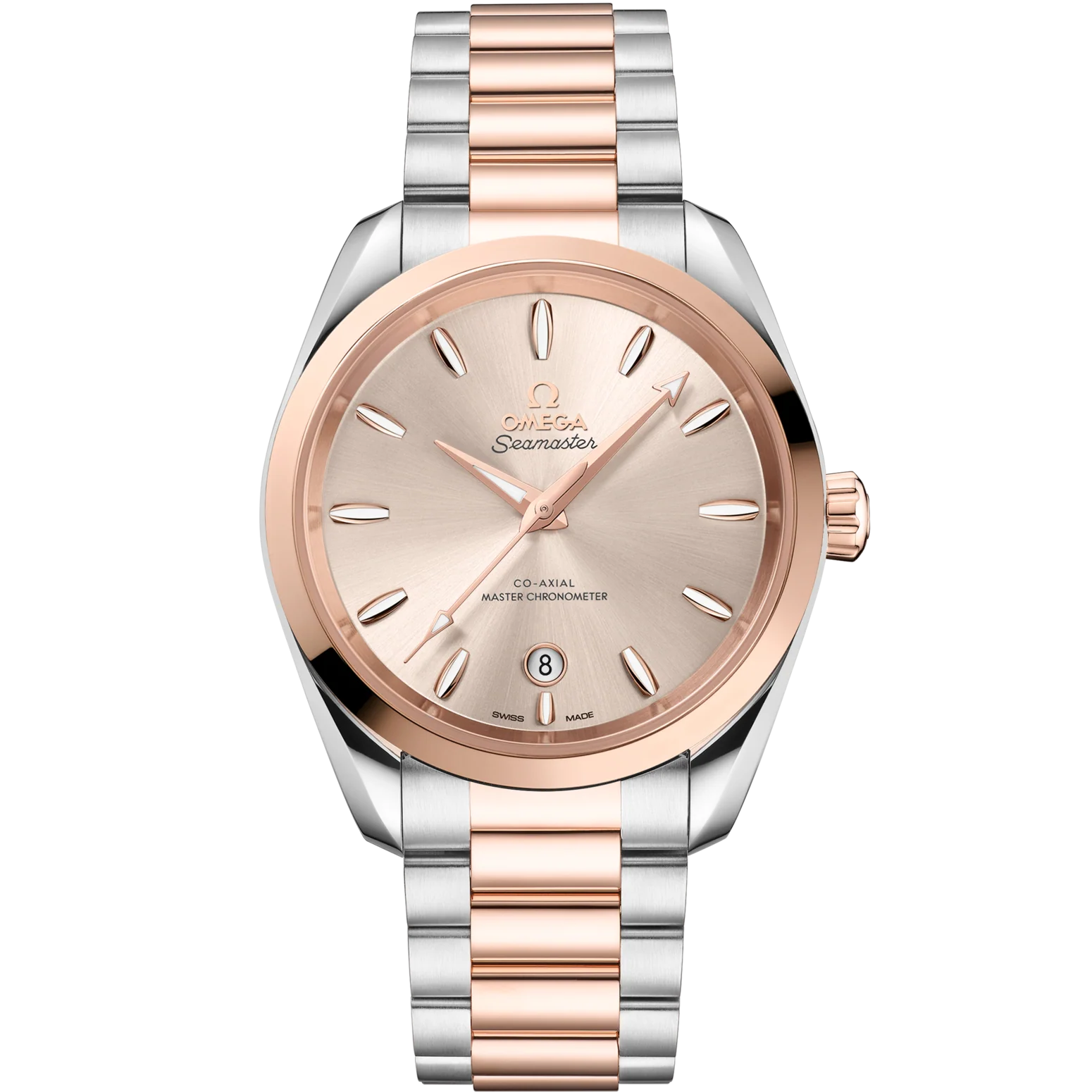 Omega Seamaster Aqua Terra Shades 38 mm Linen Dial Stainless Steel and Sedna™ 18k Rose Gold Strap 220.20.38.20.09.001