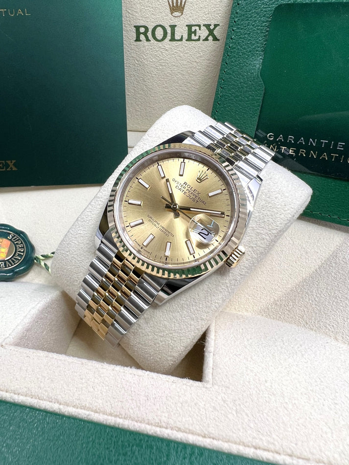 Rolex Datejust 36mm 126233 Champagne Dial Jubilee Bracelet Watch - Image 4