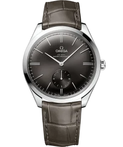 Omega De Ville Trésor 40mm Grey Dial Stainless Steel Leather Strap 435.13.40.21.06.001