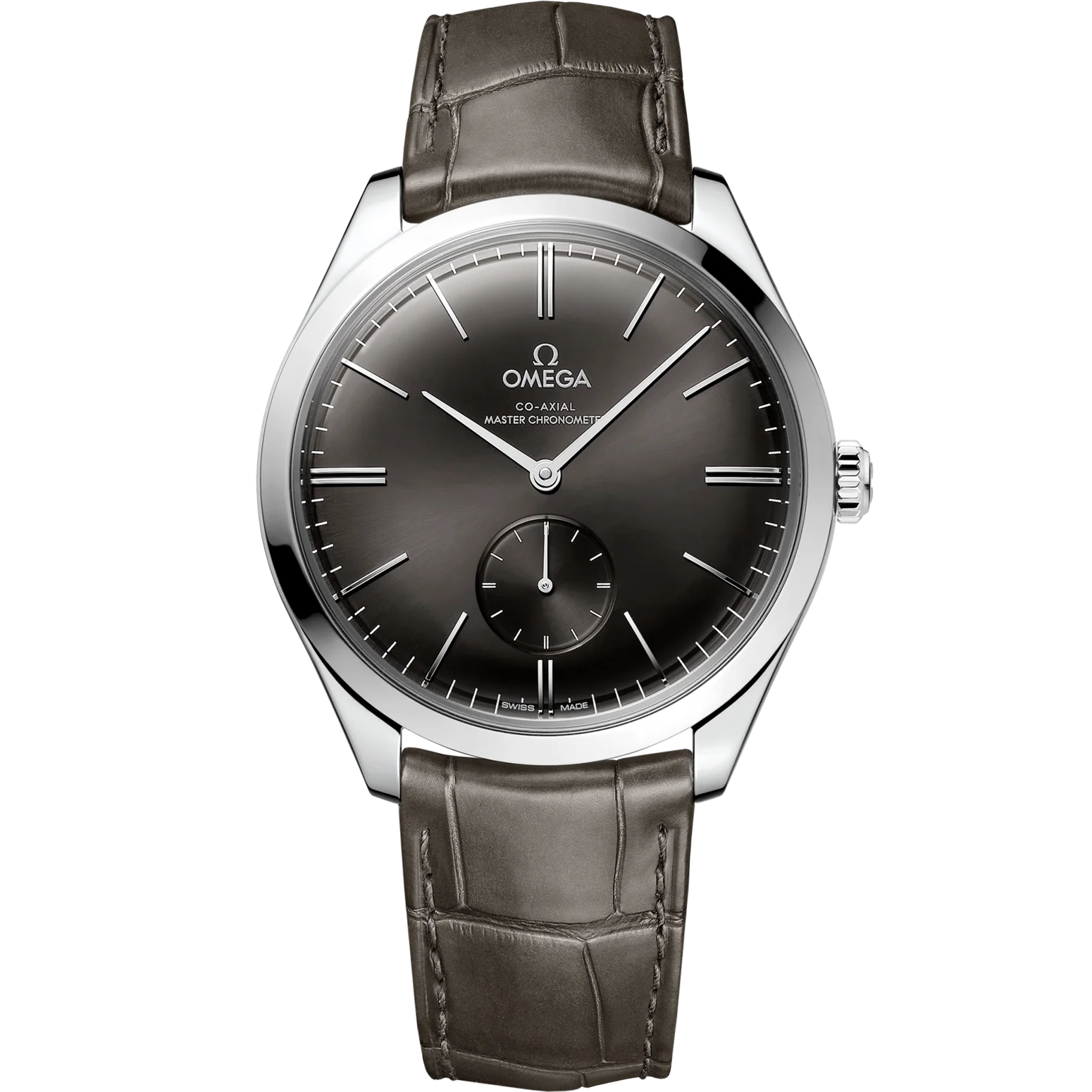 Omega De Ville Trésor 40mm Grey Dial Stainless Steel Leather Strap 435.13.40.21.06.001