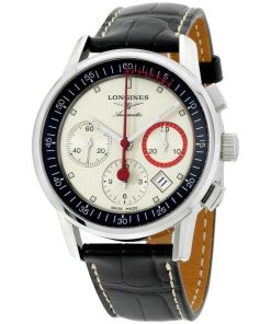 Longines Men's L4.754.4.72.4 La Grande Classique Chronograph Black Leather Watch