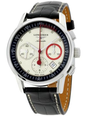 Longines Men's L4.754.4.72.4 La Grande Classique Chronograph Black Leather Watch
