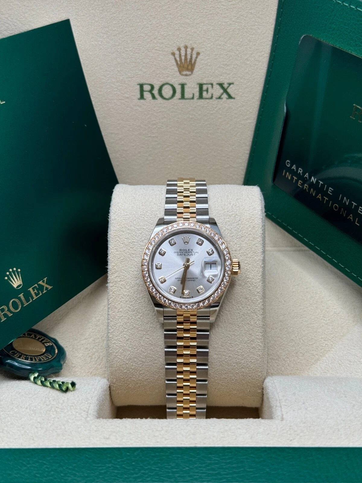 Rolex Lady-Datejust 28mm 279383RBR Silver Diamond Dial Yellow Rolesor Oyster Bracelet - Image 9
