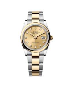 Rolex  Datejust 36mm 126203 Champagne Set with Diamonds Dial Domed Bezel Oyster Bracelet