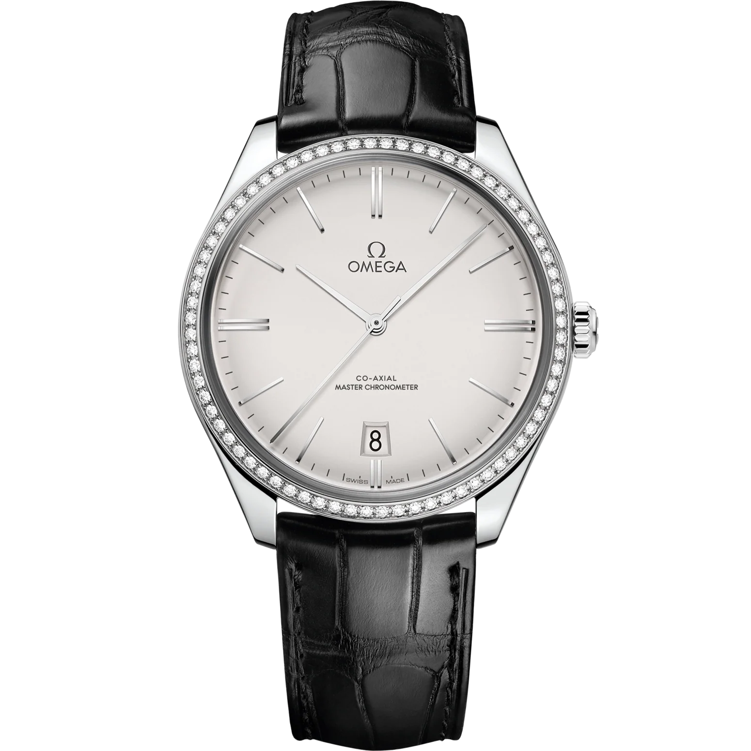 Omega De Ville Trésor 40mm Silver Dial with Diamonds Stainless Steel Strap 435.18.40.21.02.001