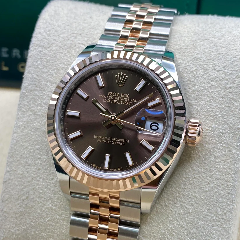 Rolex Lady-Datejust 28mm 279171 Chocolate Index Oyster Stainless Steel and Rose Gold - Image 10