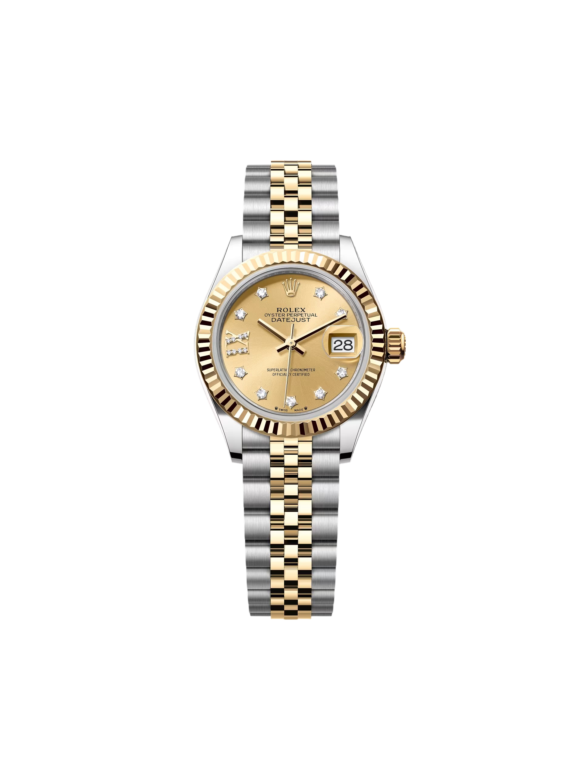 Rolex Lady-Datejust 28mm 279173 Champagne Diamond Dial Oyster Bracelet