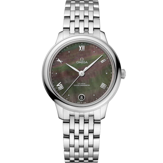 Omega De Ville Prestige 34 mm Grey Dial Stainless Steel Bracelet 434.10.34.20.07.001