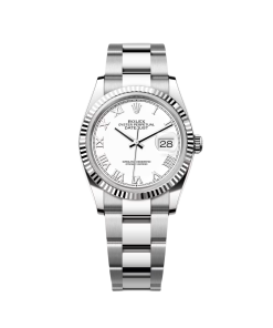 Alternative view of Rolex  Datejust 36mm 126234 White Roman Dial Oyster Stainless Steel Mens