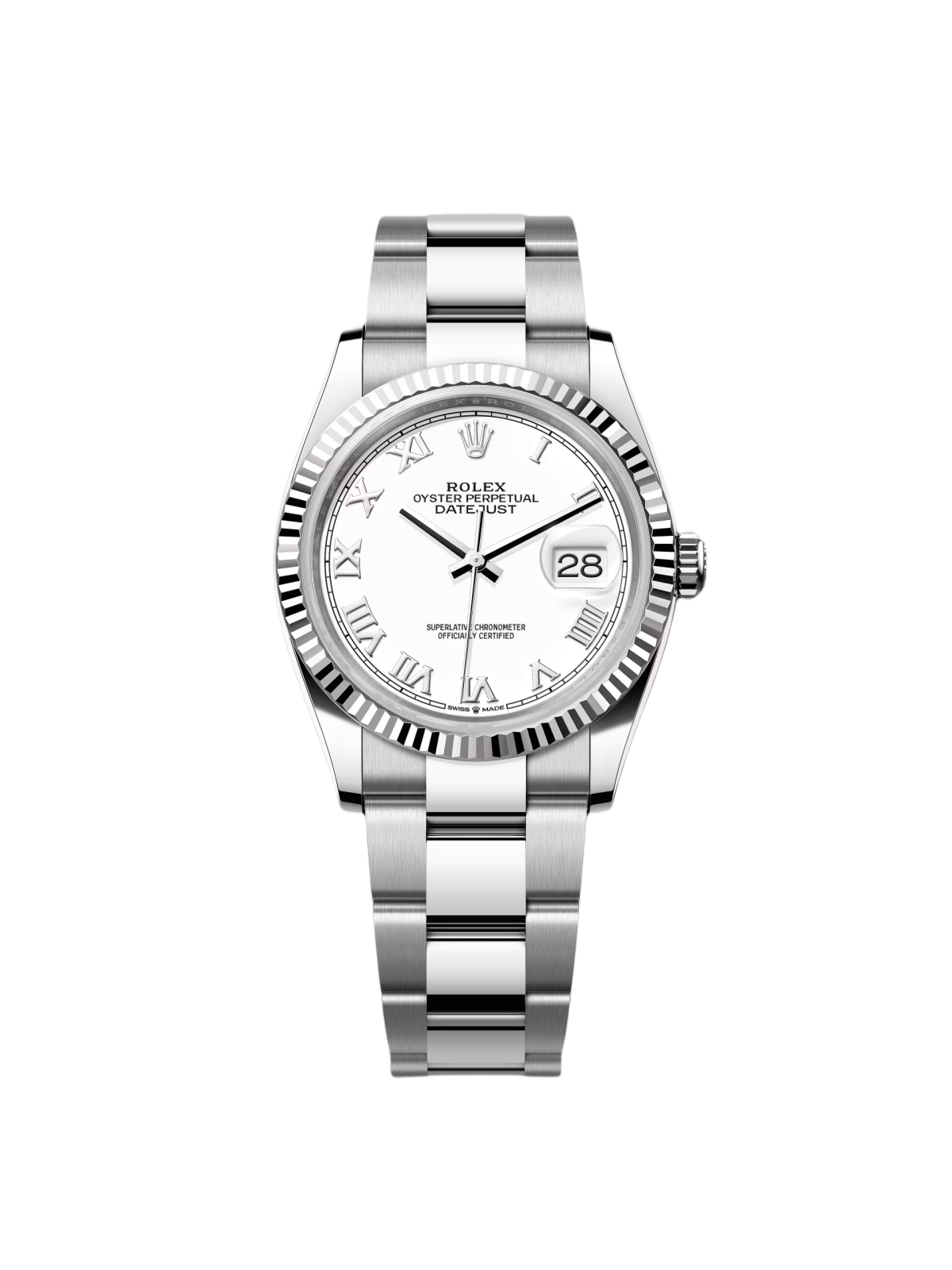 Rolex Datejust 36mm 126234 White Roman Dial Oyster Stainless Steel Mens - Image 2