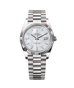 Rolex Day-Date "President" 40mm White Gold Mother of Pearl Diamond Baguette Dial - 228239