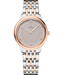 Omega De Ville Prestige 30 mm Silver Dial Stainless Steel and Sedna™ 18k Rose Gold Bracelet 434.20.30.60.02.001