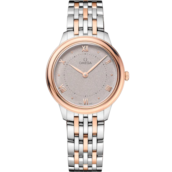 Omega De Ville Prestige 30 mm Silver Dial Stainless Steel and Sedna™ 18k Rose Gold Bracelet 434.20.30.60.02.001